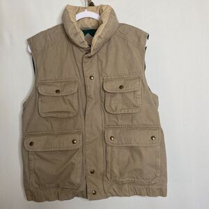 VTG Eddie Bauer Quilt Lined Goose Down Vest Canvas Field Chore Hunting Mens M